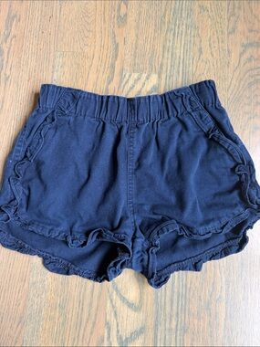 Crewcuts Navy Ruffle Trim Elastic Waist Shorts